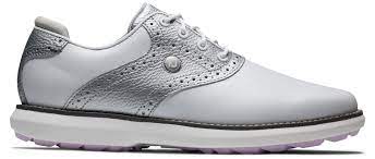 Footjoy Traditions Wms #97897 White/Silver/Purple Golf Shoes