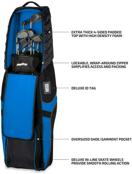 Bag Boy T-750 Wheeled Travel Golf Cover - Black/Royal