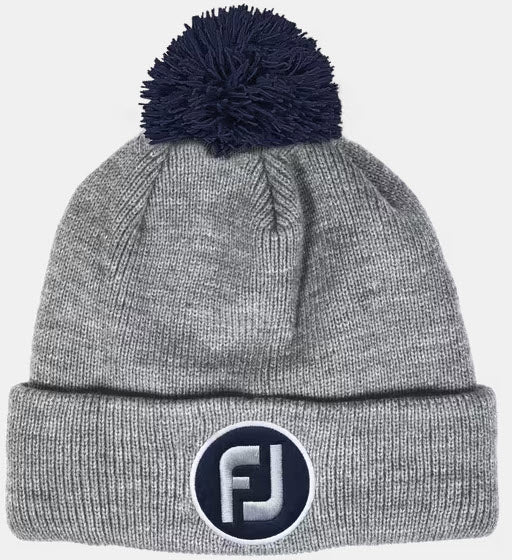 FootJoy Pom Pom Solid Knit Beanie Winter Hat