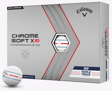 Callaway 2022 Chrome Soft X LS 360 Triple Track Golf Balls  - Dozen - White