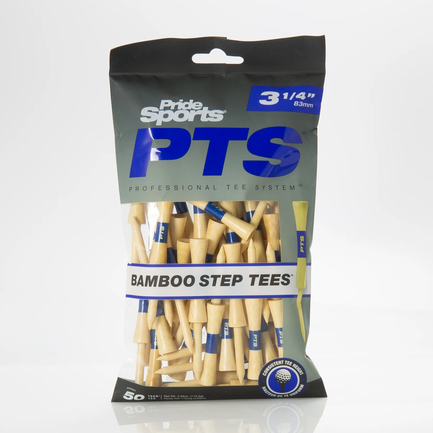 Pride Golf Tees Bamboo Step Tees 50 Pk - Multiple Sizes