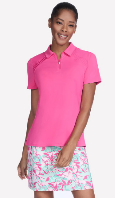 Skechers Polo Short Sleeve Birdie Zip Wms