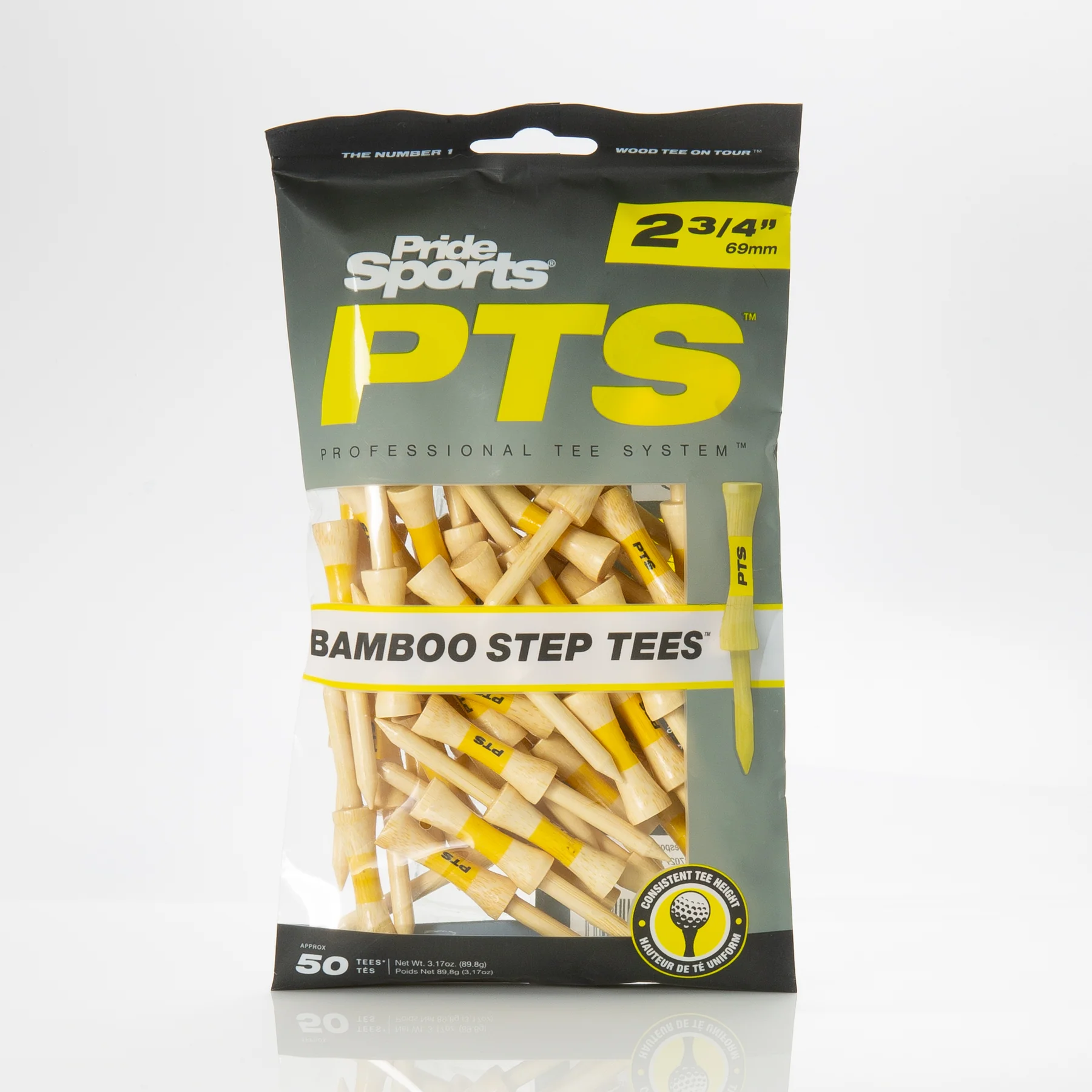 Pride Golf Tees Bamboo Step Tees 50 Pk - Multiple Sizes