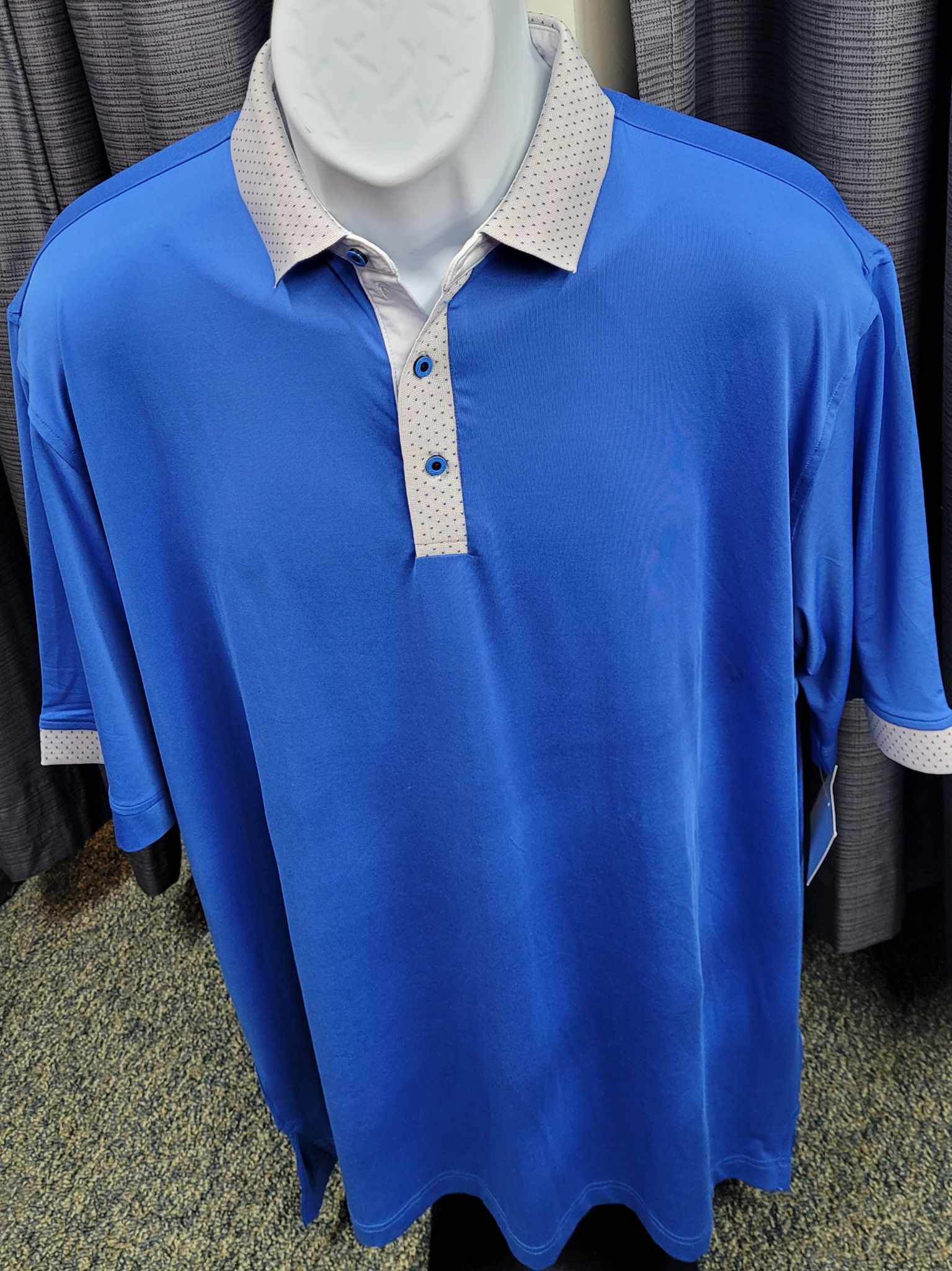 Head Polo Mens Resort Wear Solid With Polka Dot Collar