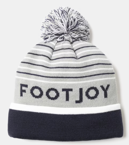 FootJoy Stripped Pom Pom Knit Golf Beanie - Golf Country Online