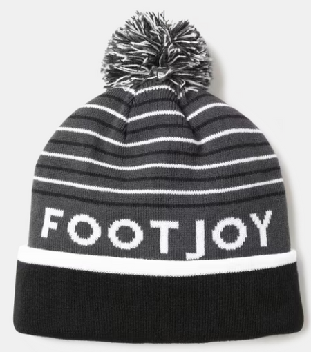 FootJoy Stripped Pom Pom Knit Golf Beanie - Golf Country Online
