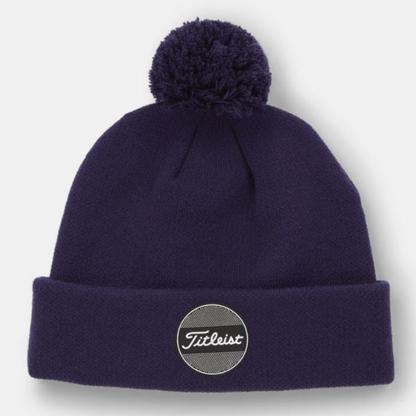 Titleist Berretto Boardwalk Pom Pom - Bianco, Maglia In Acrilico Tricolore, Fodera In Micropile Calda - 2