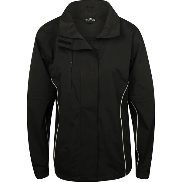 The Weather Company Ladies Microfiber Rain Jacket Black/White - Golf Country Online