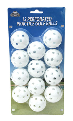 OnCourse Practice Plastic Perforated Golf Balls - 12 Pack - White - Golf Country Online