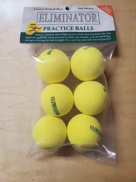 Eliminator Foam Golf Practice Balls Yellow 6 ct
