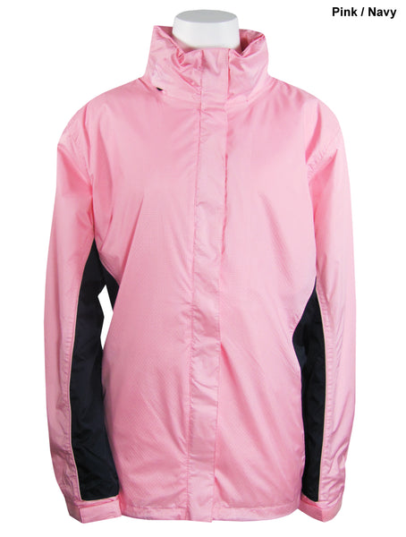 The Weather Company Ladies Rain Suit Pink/Navy (LARGE) - Golf Country Online