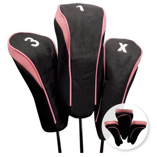 Hi Tech Contour Head Covers-Set of 3 Pink - Golf Country Online