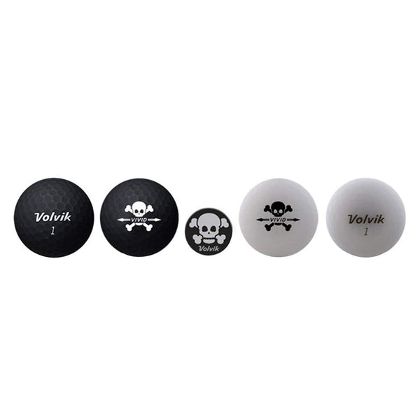 Volvik Skull & Cross Bones Golf Balls #1-#4 4-Ball Pack Black/White - Golf Country Online
