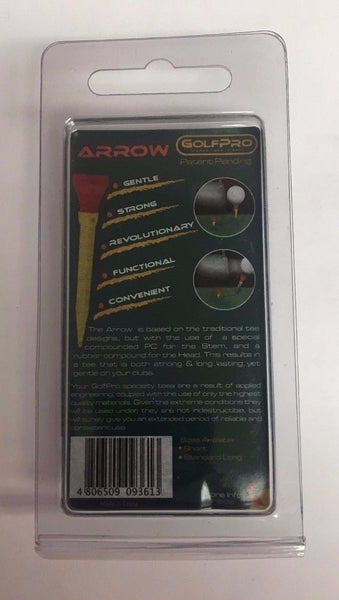 Golf Pro Arrow Tees, Rubber Head Tees, Random Colors, 3 Tees and 1 Anchor Tee - Golf Country Online