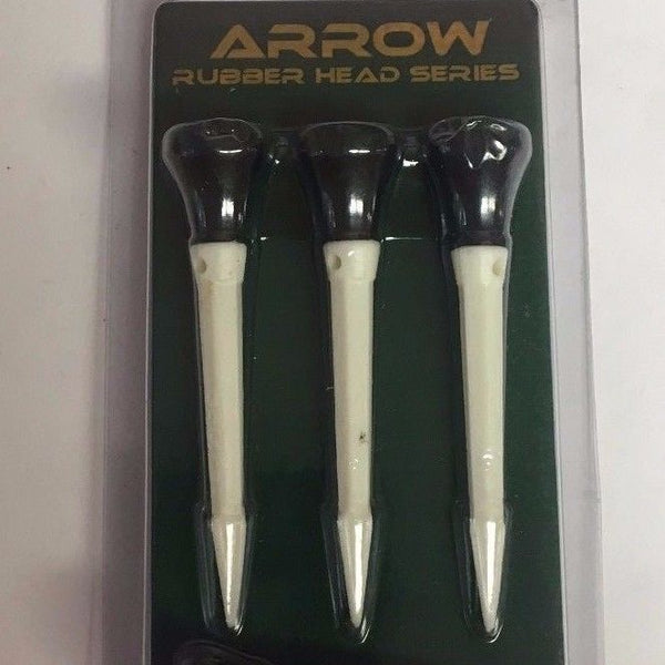 Golf Pro Arrow Tees, Rubber Head Tees, Random Colors, 3 Tees and 1 Anchor Tee - Golf Country Online