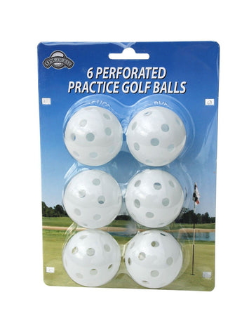 OnCourse Practice Golf Balls - 6 Perforated Practice White Golf Balls - Golf Country Online
