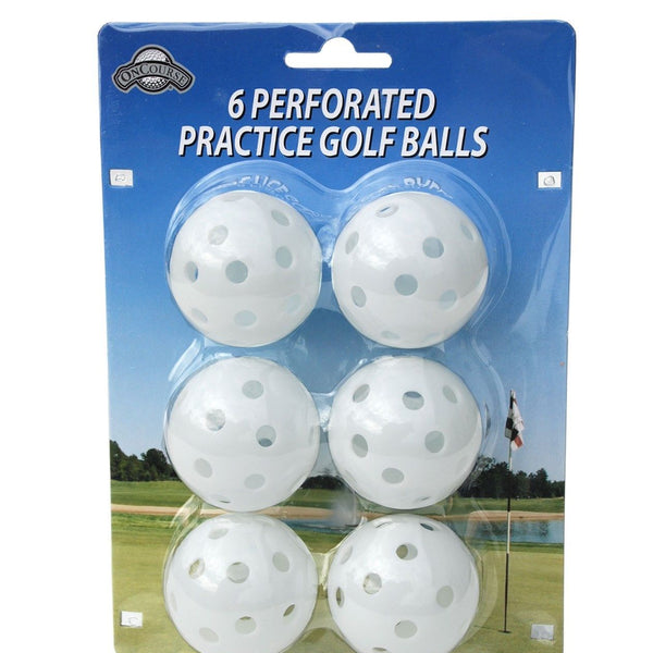OnCourse Practice Golf Balls - 6 Perforated Practice White Golf Balls - Golf Country Online