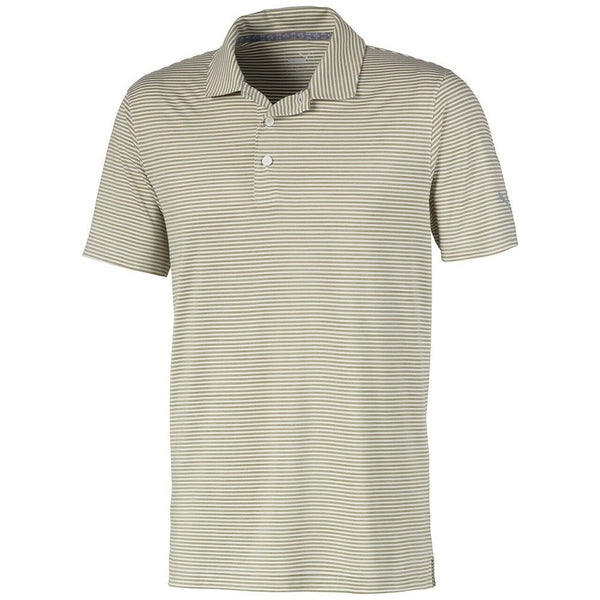 PUMA Men's Golf 2019 Caddie Stripe Polo - Thyme Heather