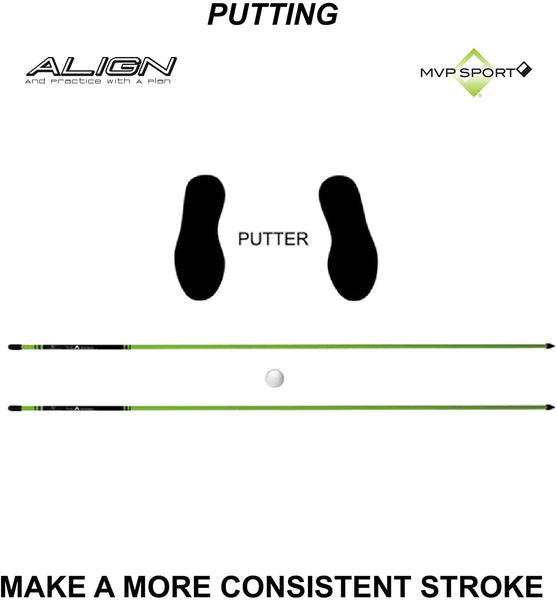 Morodz Golf Alignment Rods, Pack of 2 (Black)