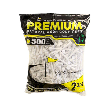 Player Supreme Natural Golf Tees 2 3/4" 500 Pack (White) - Golf Country Online