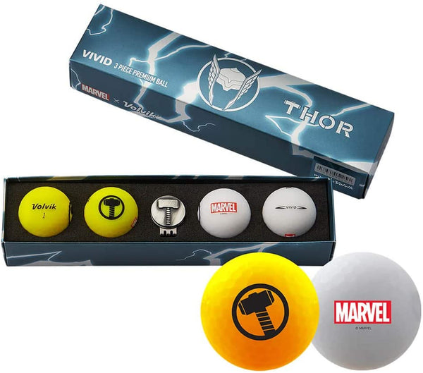 Volvik Vivid Marvel Golf Balls Thor 4-Ball Pack