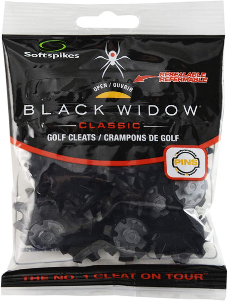 Softspikes Black Widow Classic Black and Grey Golf Spikes(Pins) - 20 Pack - Golf Country Online