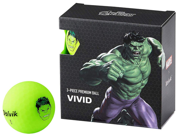 Volvik Vivid Marvel Hulk Golf Balls 4 Pack - Golf Country Online