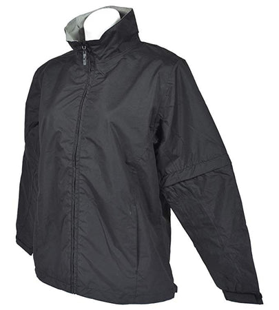 The Weather Company Ladies Microfiber Rain Jacket Black/Grey - Golf Country Online