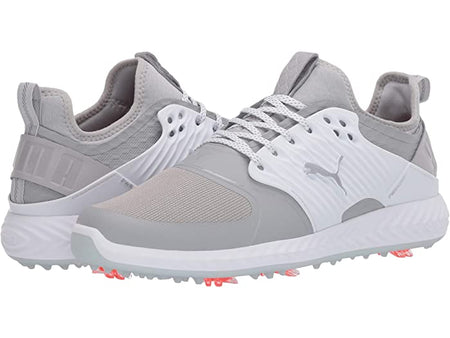 PUMA Men's Ignite Pwradapt Caged Golf Shoes - Gray Violet-Puma Silver