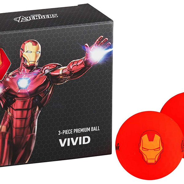 Volvik Vivid Marvel Iron Man Golf Balls 4 Pack - Golf Country Online