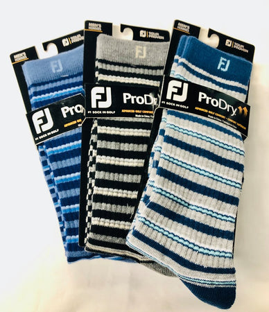 Footjoy ProDry Limited Edition Fashion Crew Golf Stripes Fashion Socks Choose Colors - Golf Country Online