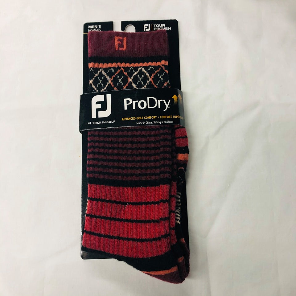 Footjoy ProDry Limited Edition Fashion Crew Golf Diamonds Stripes Fashion Socks Choose Colors - Golf Country Online