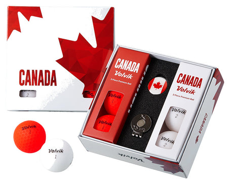 Volvik Vivid CANADA RED & WHITE 6-Ball Gift Golf Ball Set