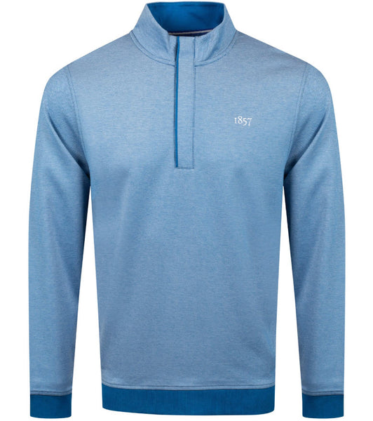 FOOTJOY 1857 TWILL JACQUARD MIDLAYER PULLOVER - LAPIS/WHITE