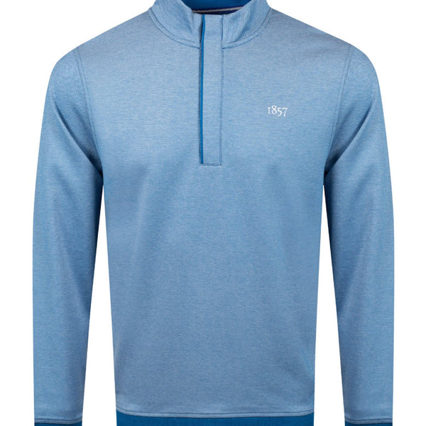 FOOTJOY 1857 TWILL JACQUARD MIDLAYER PULLOVER - LAPIS/WHITE