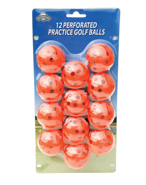 OnCourse Practice Plastic Perforated Golf Balls - 12 Pack - Orange - Golf Country Online