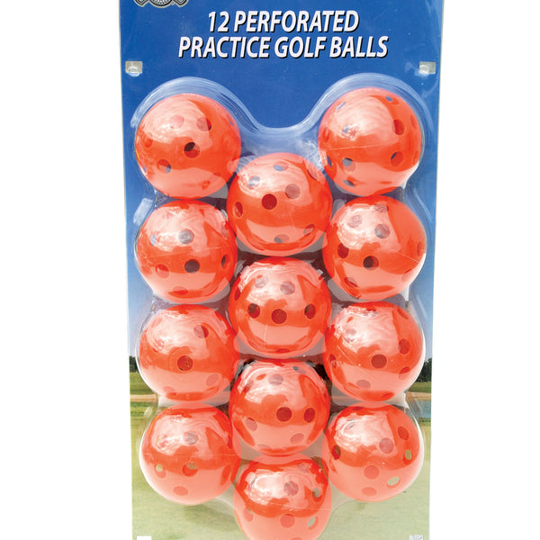 OnCourse Practice Plastic Perforated Golf Balls - 12 Pack - Orange - Golf Country Online