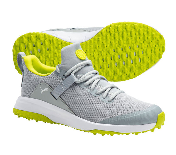 Puma Youth Fusion EVO Golf Shoe - Grey/Lime