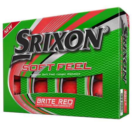 Srixon Soft Feel Brite RED Matte Color Golf Balls (One Dozen)