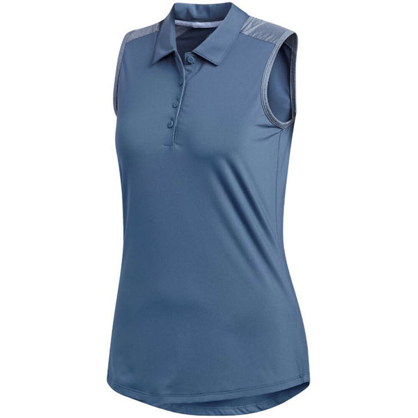 Adidas Women's Ultimate Heathered Sleeveless Polo - Tech Ink