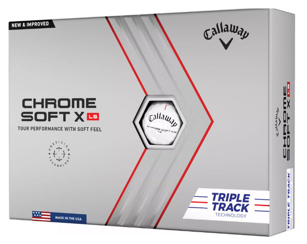 Callaway 2022 Chrome Soft X LS Golf Balls (One Dozen) White Triple Track