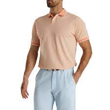 FootJoy Limited Edition Pique Solid Knit Collar Golf Polo (Peach) 29551
