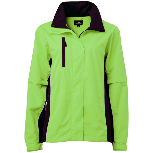 The Weather Company Ladies Microfiber Rain Wind Jacket Green/Black (XS) - Golf Country Online