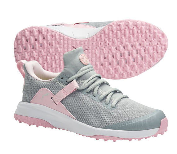 Puma Youth Fusion EVO Golf Shoe - Grey/Pink