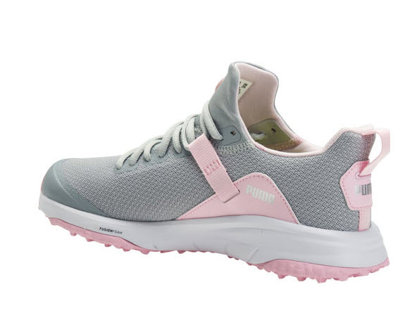 Puma Youth Fusion EVO Golf Shoe - Grey/Pink