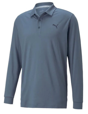 PUMA Golf Men's Cloudspun Long Sleeve Polo - Evening Sky/Navy