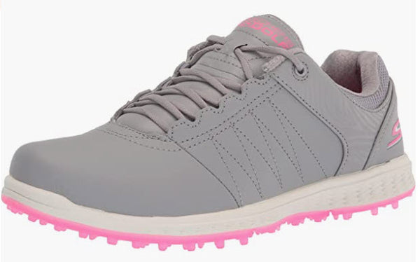 Skechers Women's Go Pivot Spikeless Golf Shoe - Dark Grey/Pink