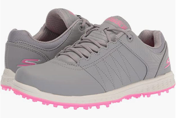 Skechers Women's Go Pivot Spikeless Golf Shoe - Dark Grey/Pink