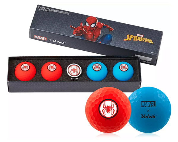 Volvik Vivid Marvel Golf Balls Spiderman 4-Ball Pack