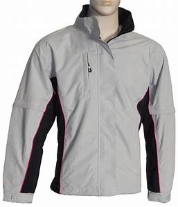 The Weather Company Ladies Microfiber Rain Jacket Grey/Black/Pink - Golf Country Online
